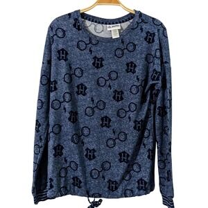 Wizarding World Of Harry Potter Womens‎ Sz M Blue Soft Sweater Top Long Sleeve